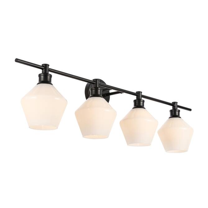 Gwyneth 4-light Contemporary Frosted Glass Vanity Light
