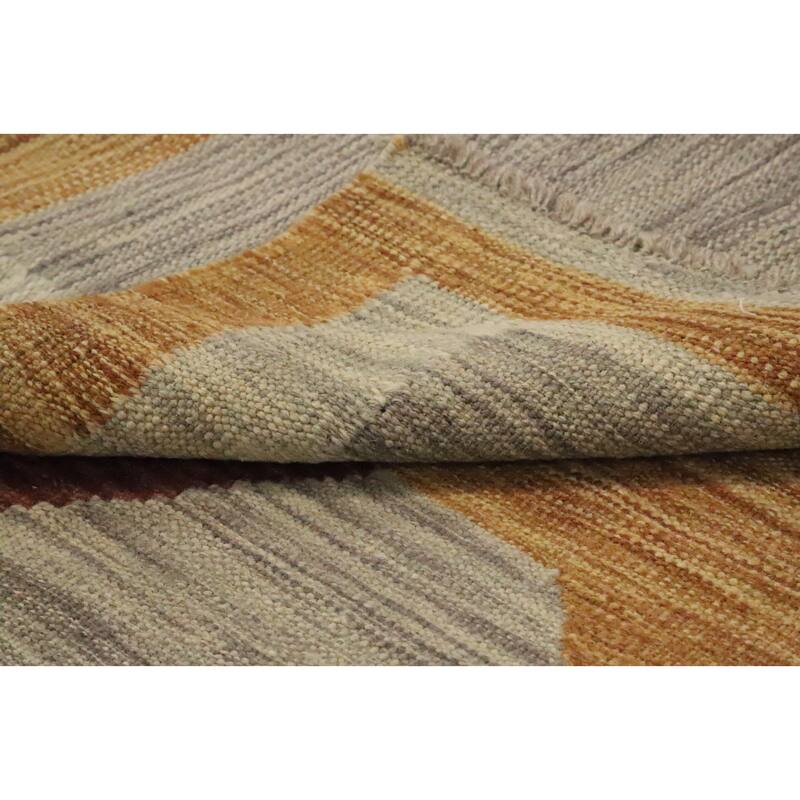 Hand Woven Oriental 100% Wool Carpet Southwestern Modern Multi-Colored Kilim Area Rug - 4' 11'' X 3' 0''
