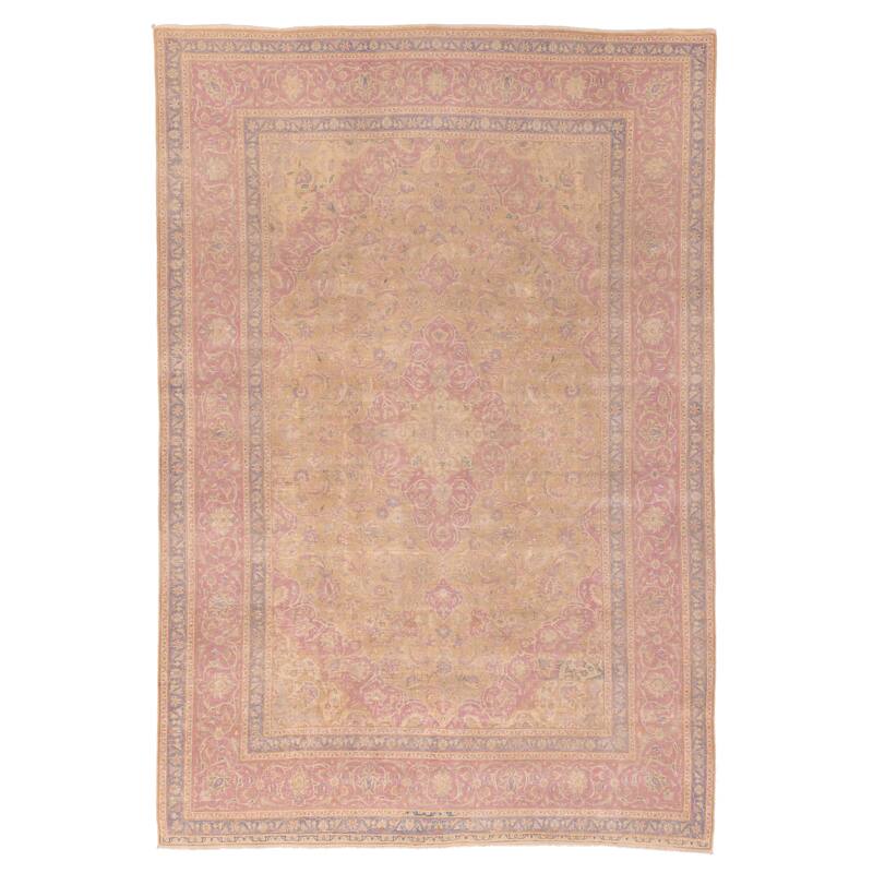 ECARPETGALLERY Hand-knotted Antalya Vintage Light Brown Wool Rug - 6'7 x 9'8