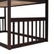 preview thumbnail 16 of 27, Twin Over Twin House Bunk Bed With Ladder and Fence Wood White Modern Contemporary Urban