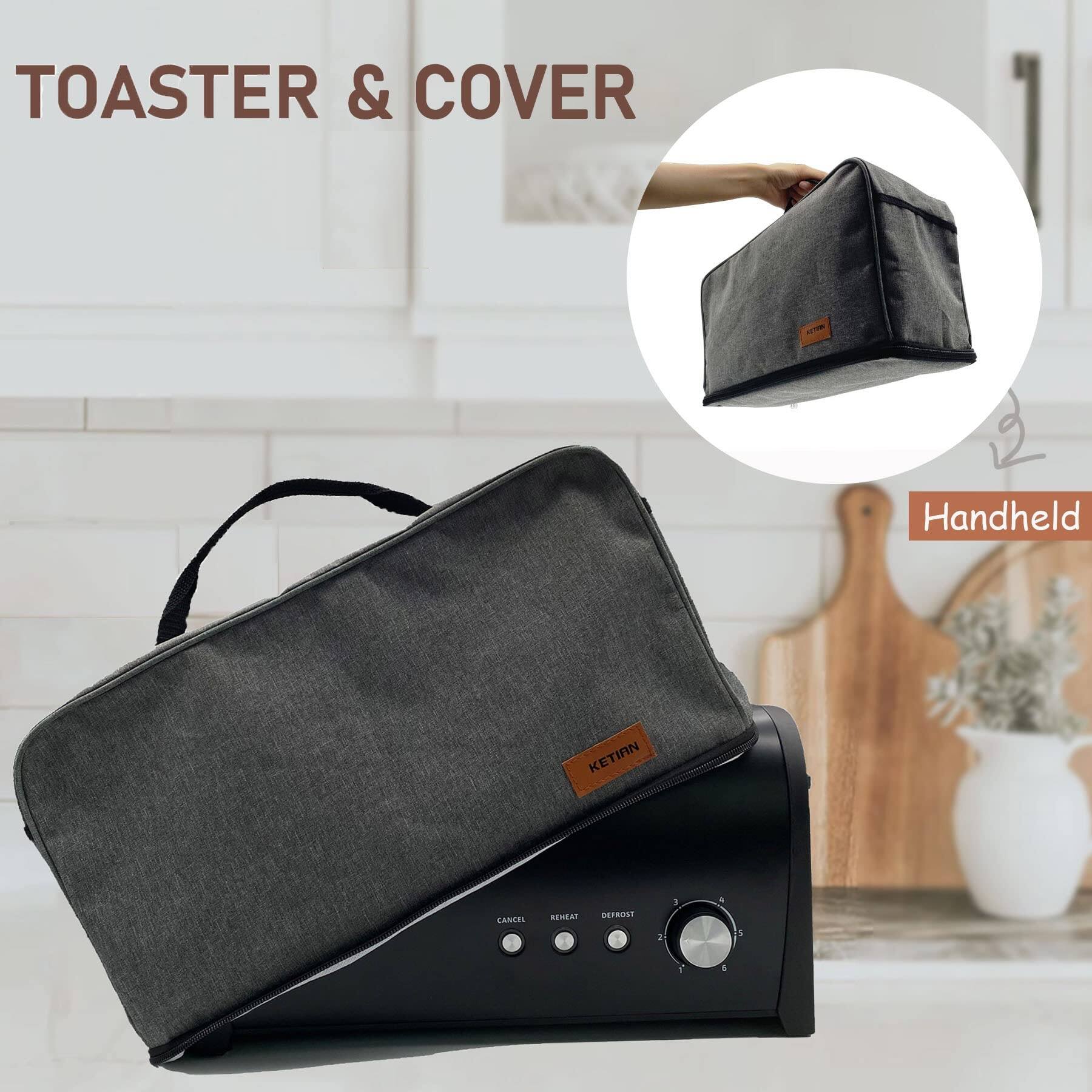 Long Slot Toaster with Cover, 2 Slice 1.65'' Extra Wide Slot Stainless