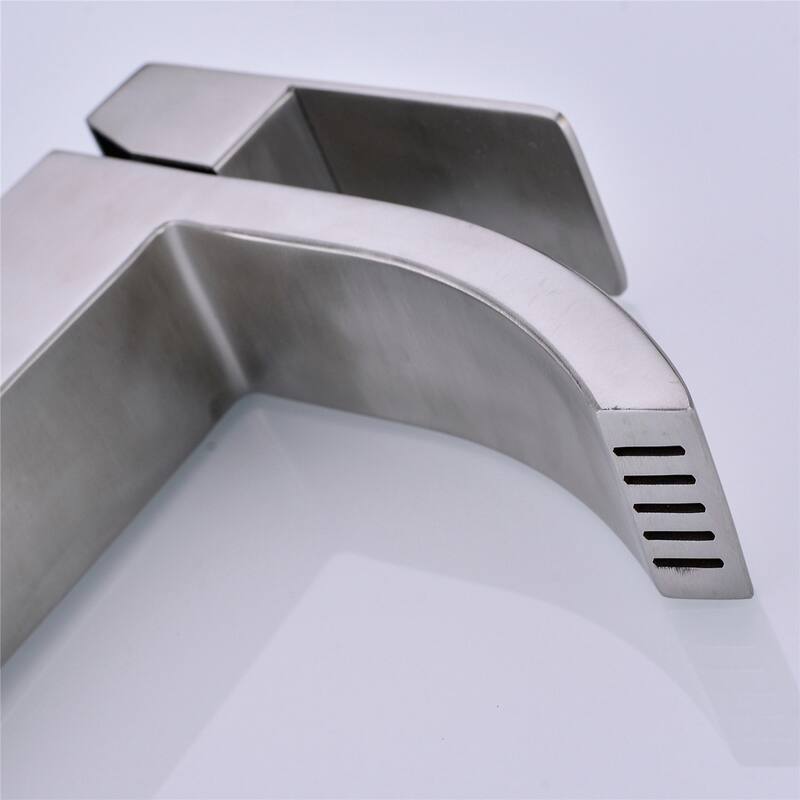Waterfall Spout Bathroom Sink Single Handle Faucet with Pop-Up Drain (with Overflow)