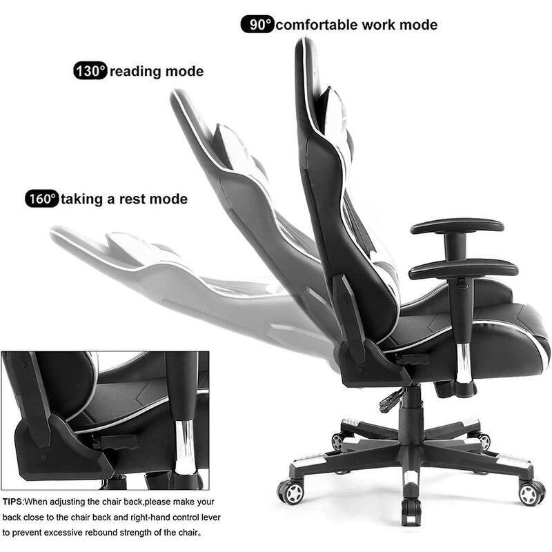 Lucklife Gaming Chair Racing Office Computer Ergonomic Video Game Chair with Headrest and Lumbar Pillow Esports Chair