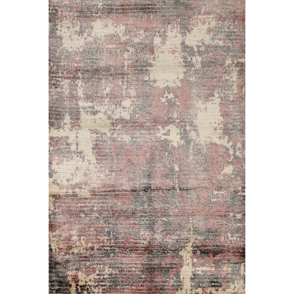 Hand Knotted Oriental Viscose Silk Carpet Modern All-Over Oranges & Rust Abstract Area Rug - 6' 5'' X 4' 7''