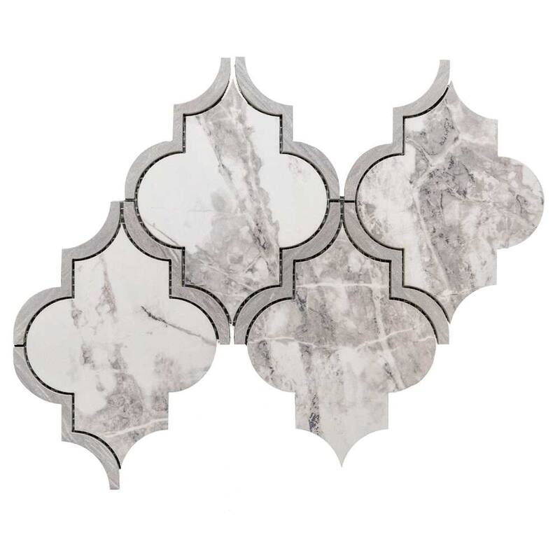 The Tile Life Stately Lantern 9" x 14" Polished Porcelain Mosaic Wall & Backsplash Tile