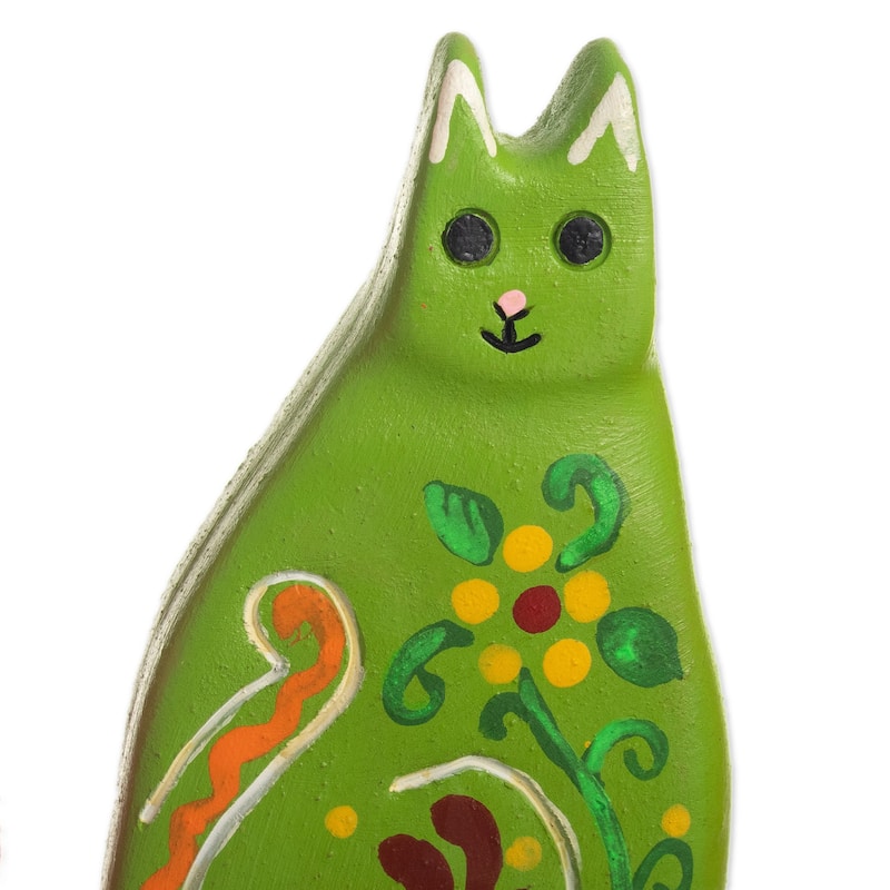 Novica Handmade Guardian Kitten Ceramic Statuette Assorted