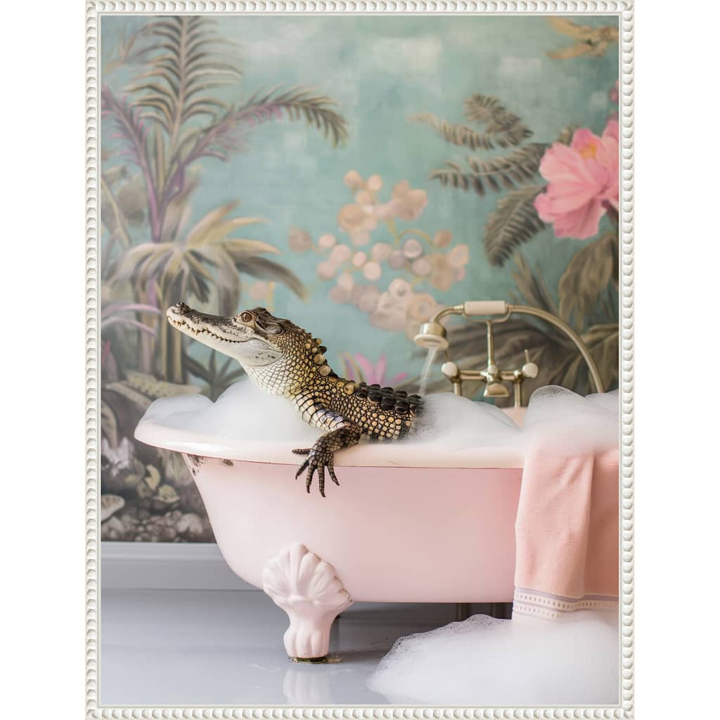 Clean Croc by Niky Rahner Framed Canvas Wall Art
