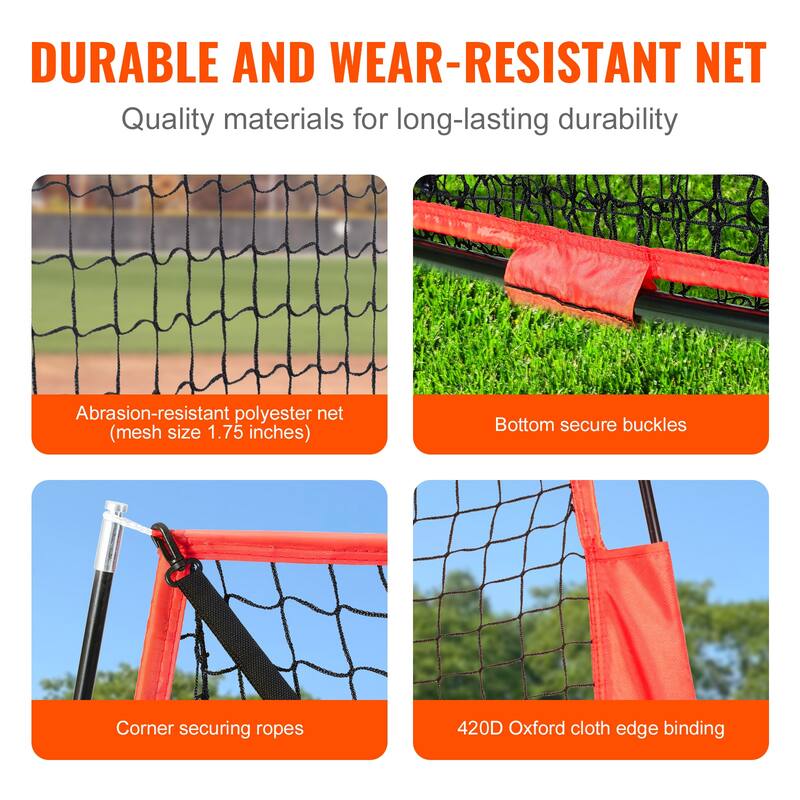7x7 ft Baseball Softball Practice Net with Carry Bag and Strike Zone
