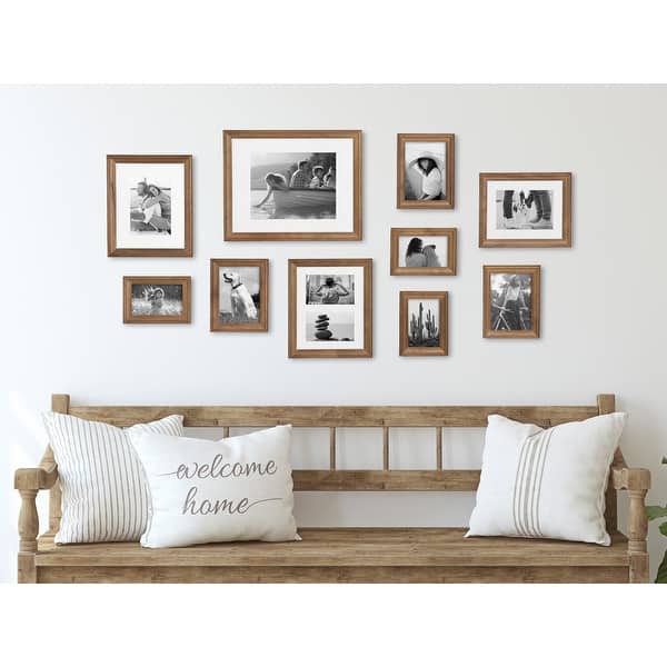 slide 2 of 51, Kate and Laurel Bordeaux 10-piece Wood Gallery Wall Picture Frame Set Natural