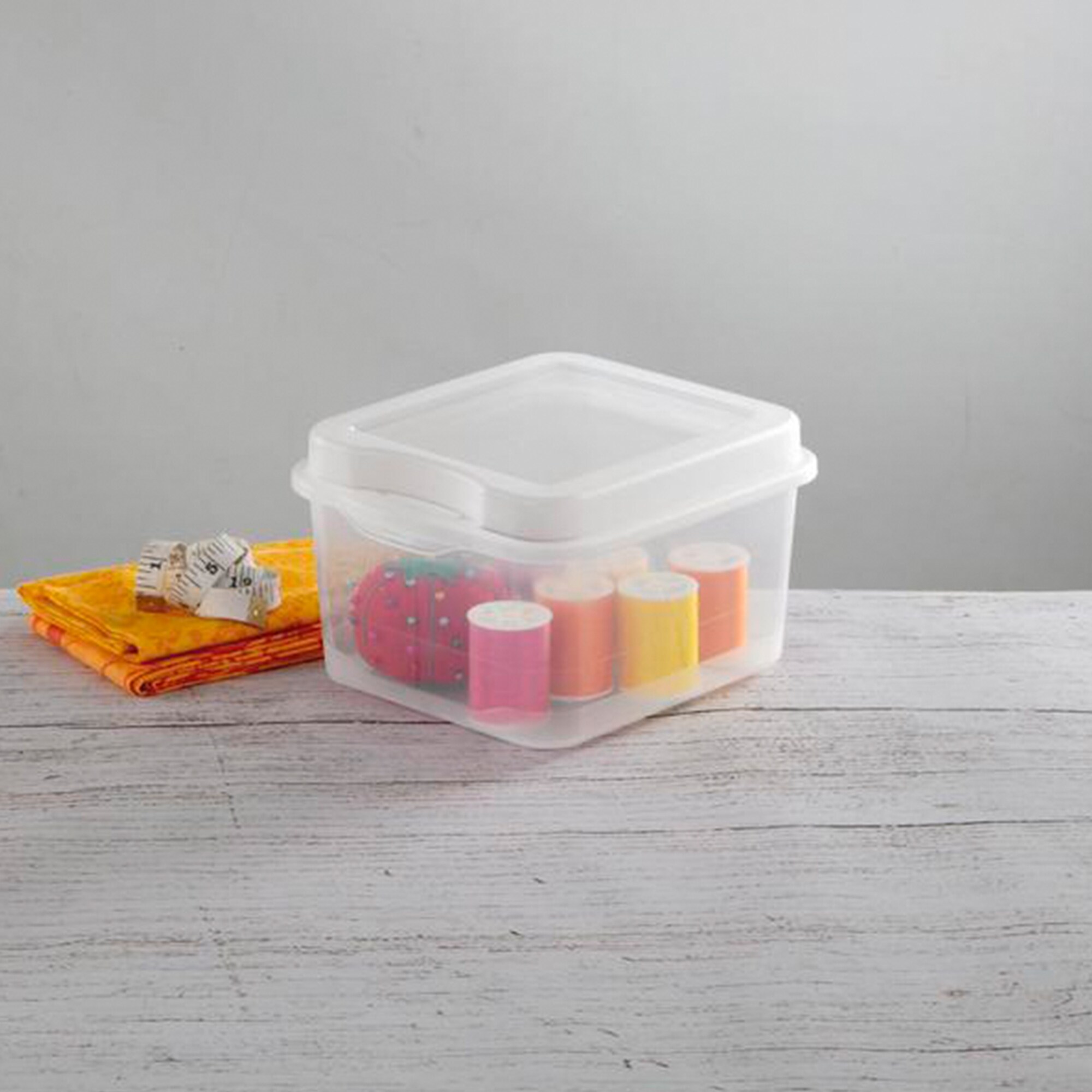 Sterilite 15 Quart Clear Plastic Latching Storage Container Box, Grey (48 Pack)