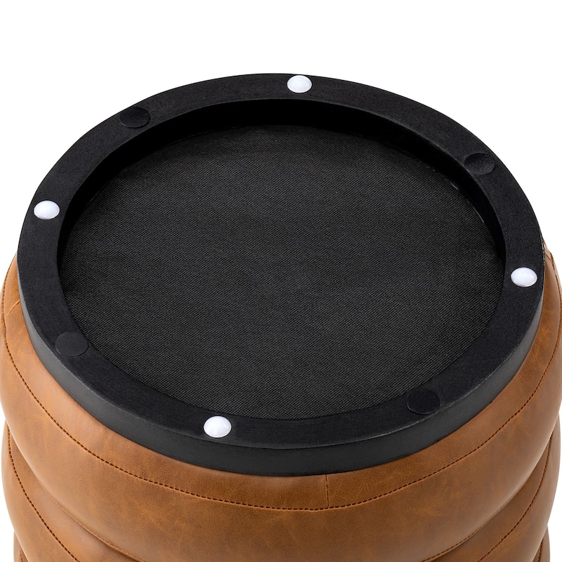 Glitzhome 19.5"H Leather Upholstered Storage Ottoman or Accent Stool