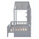 preview thumbnail 7 of 7, Grey Twin House Bed with Shelves, Window, Light Strip, Easy Assembly