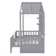 preview thumbnail 8 of 10, Twin Size House Bed with Shelves, Wooden Bedframe with Window and Sparkling Light Strip on The Roof, No Box Spring Needed