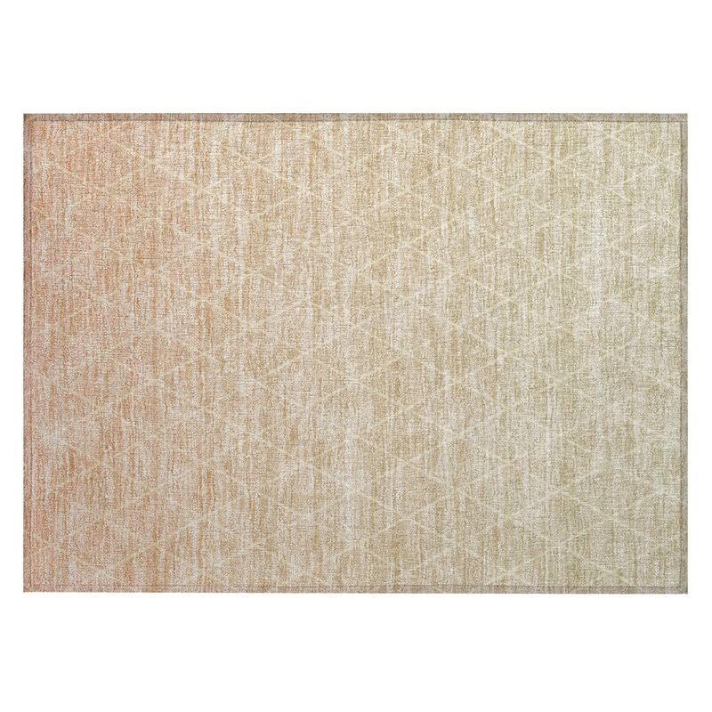 Machine Washable Indoor/ Outdoor Ombre Trellis Chantille Rug