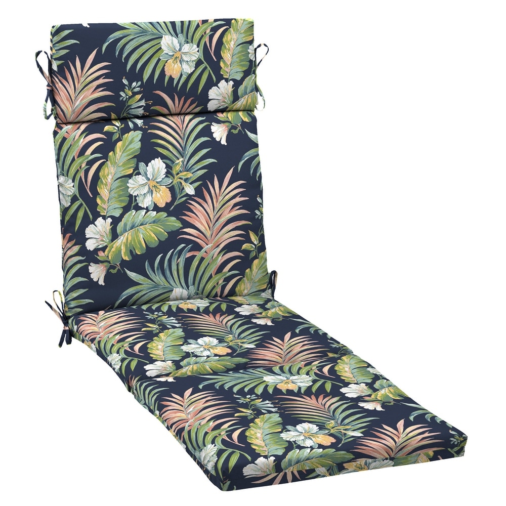 LOVTEX Patio Indoor Outdoor Furniture Cushions Water-Resistant Chaise Lounge Chair Bench Cushions Beige Floral Square Corner Chair Cushion 1 Piece 