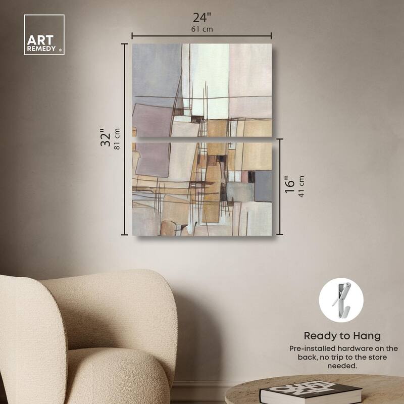 Unspoken Thoughts I Canvas Set of 2 by Art Remedy, Gallery Wrapped