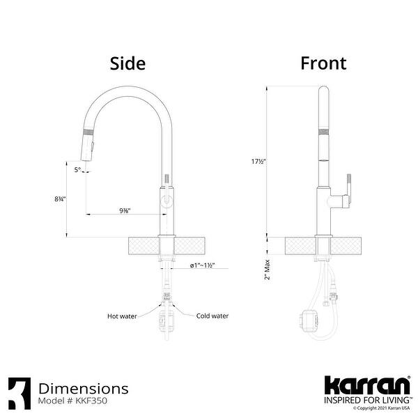 Karran QT-812 Top Mount 33 in. Large Single Bowl Quartz Kitchen Sink in Black With Kitchen Faucet in Matte Black