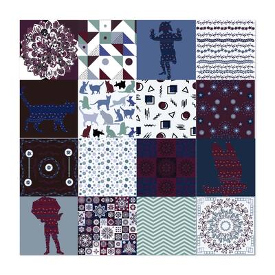 Patchwork Collage Pattern Patterns Textile Art Print/Poster - Bed Bath ...