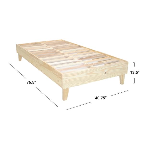 dimension image slide 12 of 30, Kotter Home Solid Wood Mid-century Modern Platform Bed