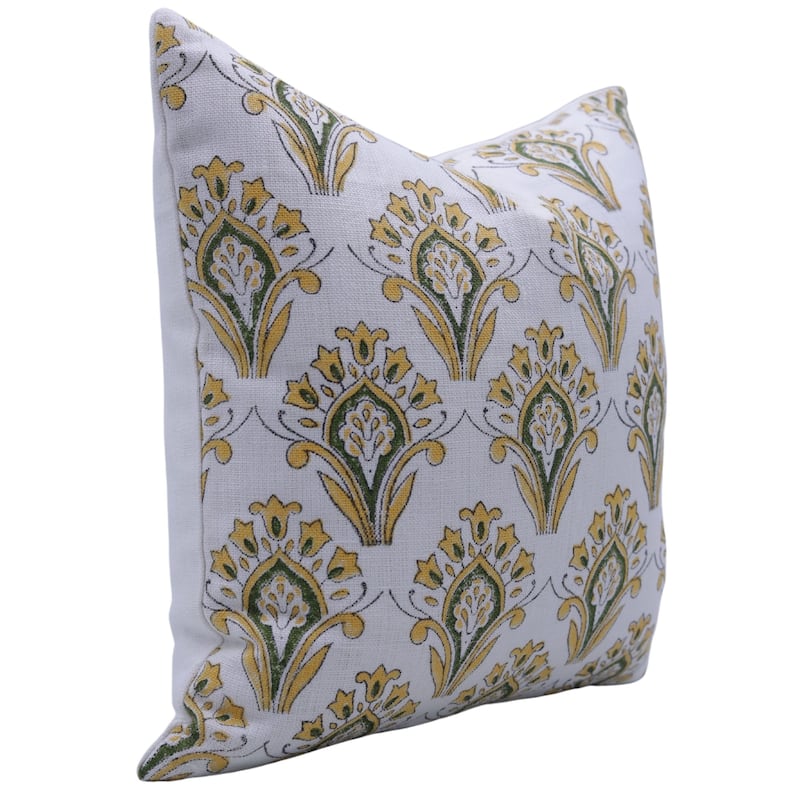 Linen Bohemian Block print pillow Cover- Chimani