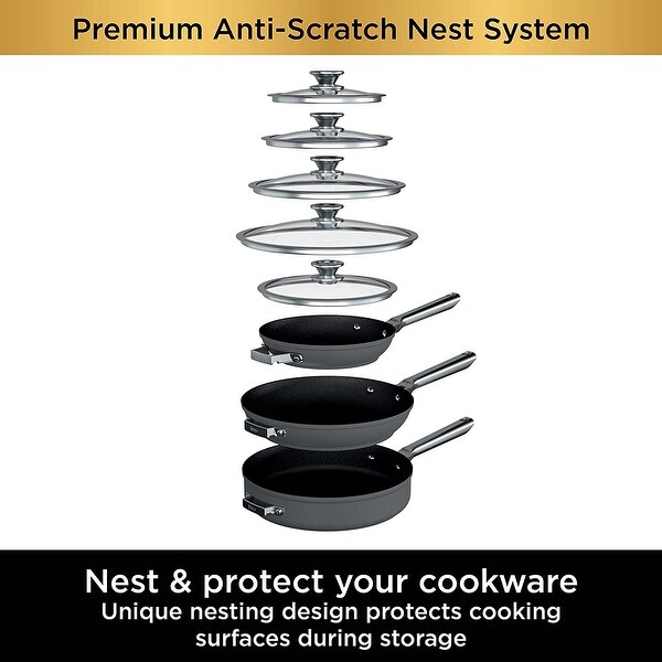 Ninja C59500 Foodi NeverStick Premium 10-Piece Cookware Set - Bed