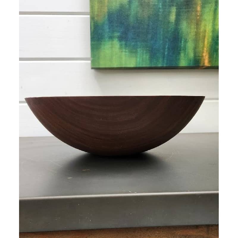 Handmade Solid 12 inch Walnut Bowl with Servers