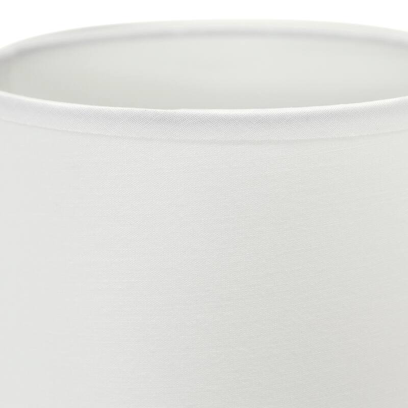 Ceramic Oval Table Lamp with Fabric Shade for Bedroom, Living Room - 6 x 6 x 13 in. (L x W x H)