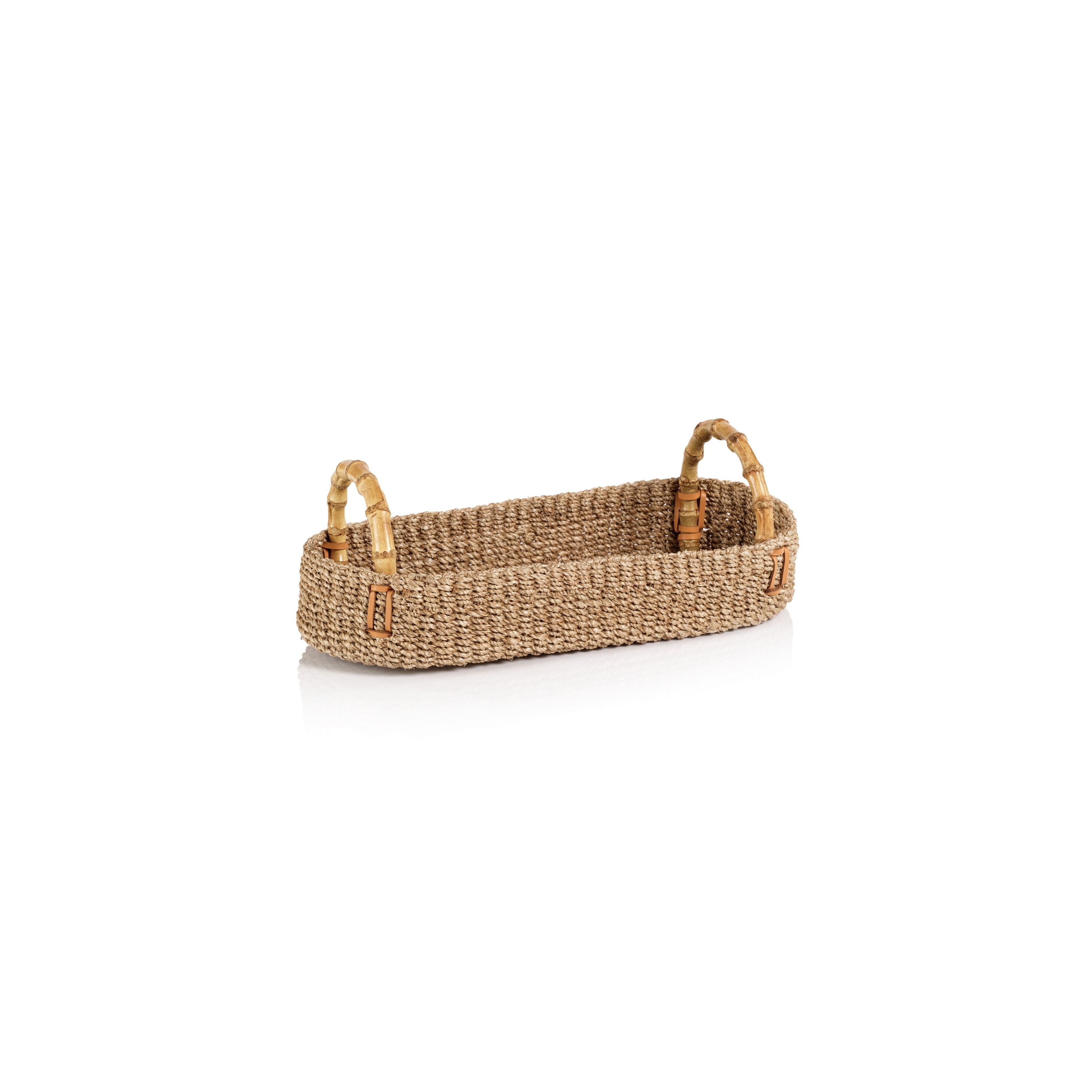 Timor Multipurpose Abaca Tray with Bamboo Handles
