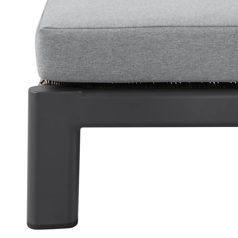 Arlo Teak & Wicker Aluminum Dual-Use Outdoor Chaise Lounge (Set of 2)