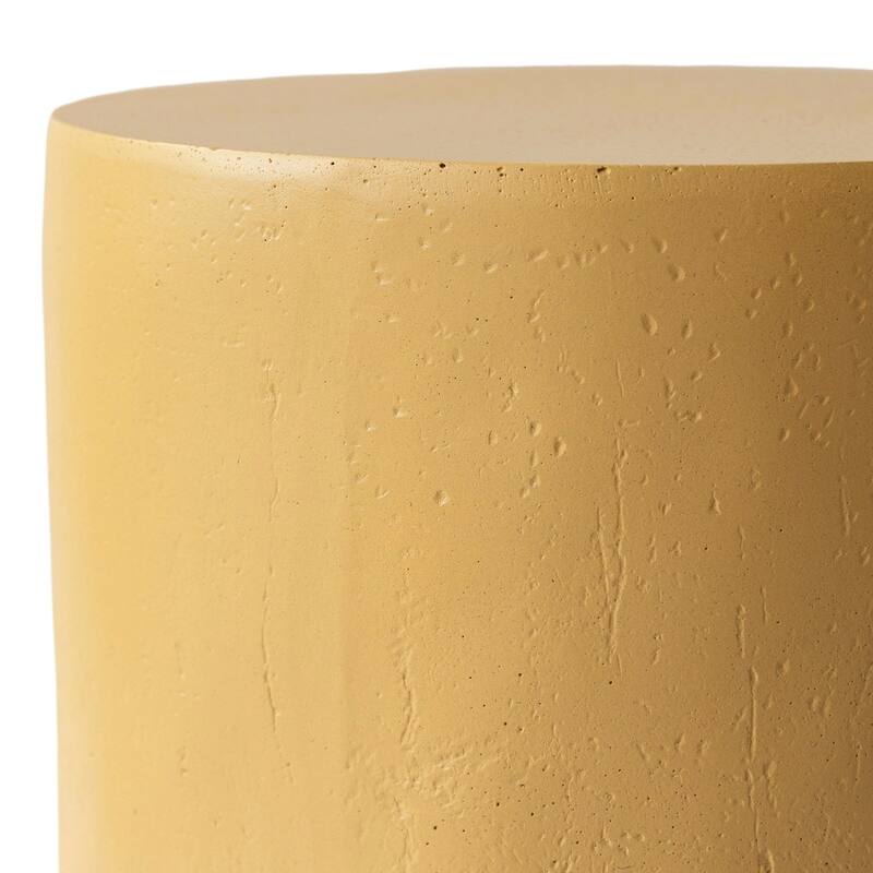Ramble 14" Wide Round Side Table in Fiberstone Tapered Base Design End Table for Indoor and Outdoor
