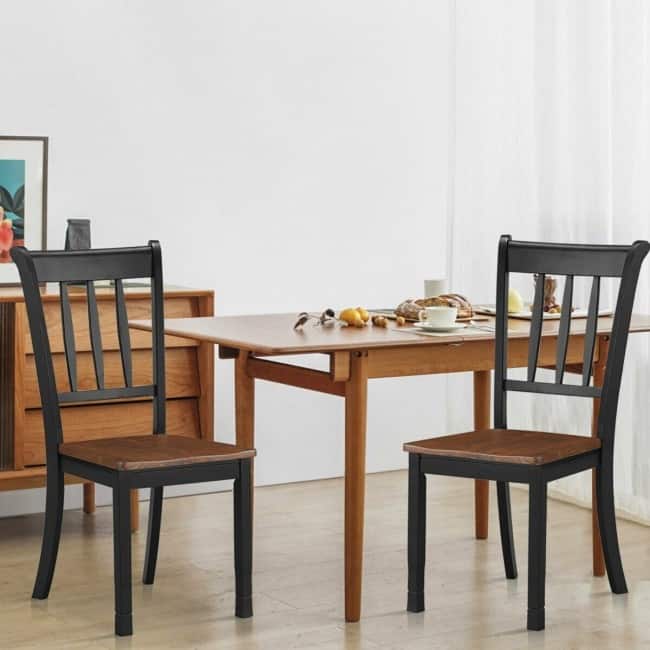2 Pieces Solid Whitesburg Spindle Back Wood Dining Chairs - 18" x 21" x 38.5"( L x D x H )