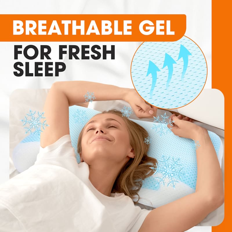 Cheer Collection Memory Foam Ventilated Pillow - White