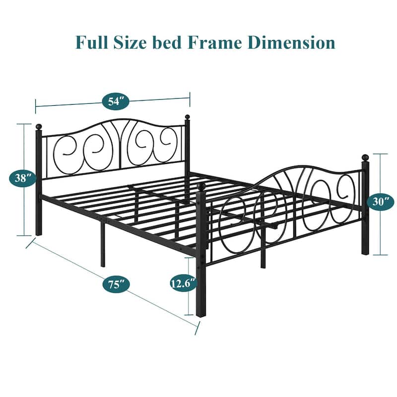 Taomika 3-Pieces Modern Black Metal Bed Frame and Brown Nightstand Sets