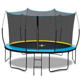 Recreational Trampolines with Enclosure with Patented Fiberglass Curved Poles