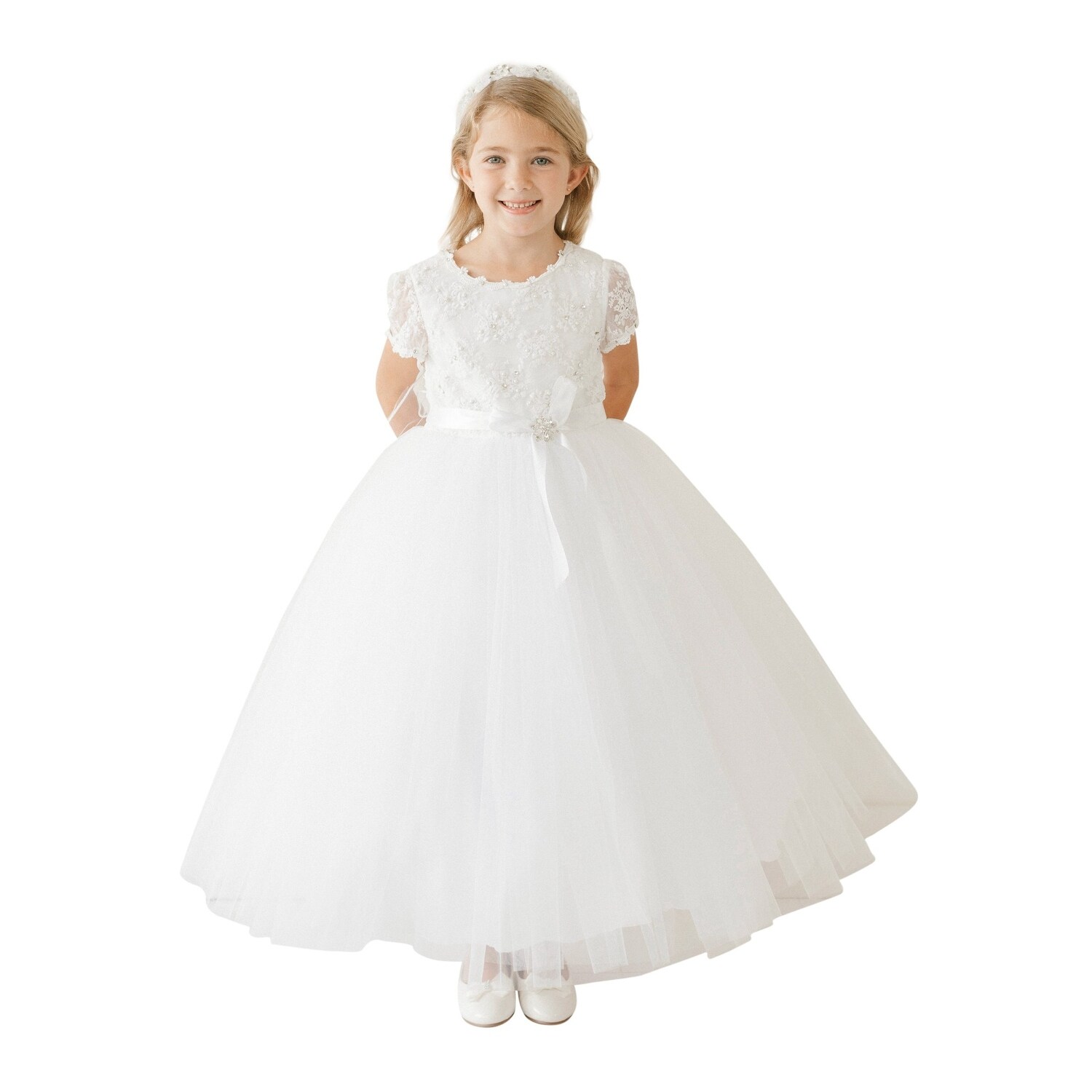 girls ivory tulle dress