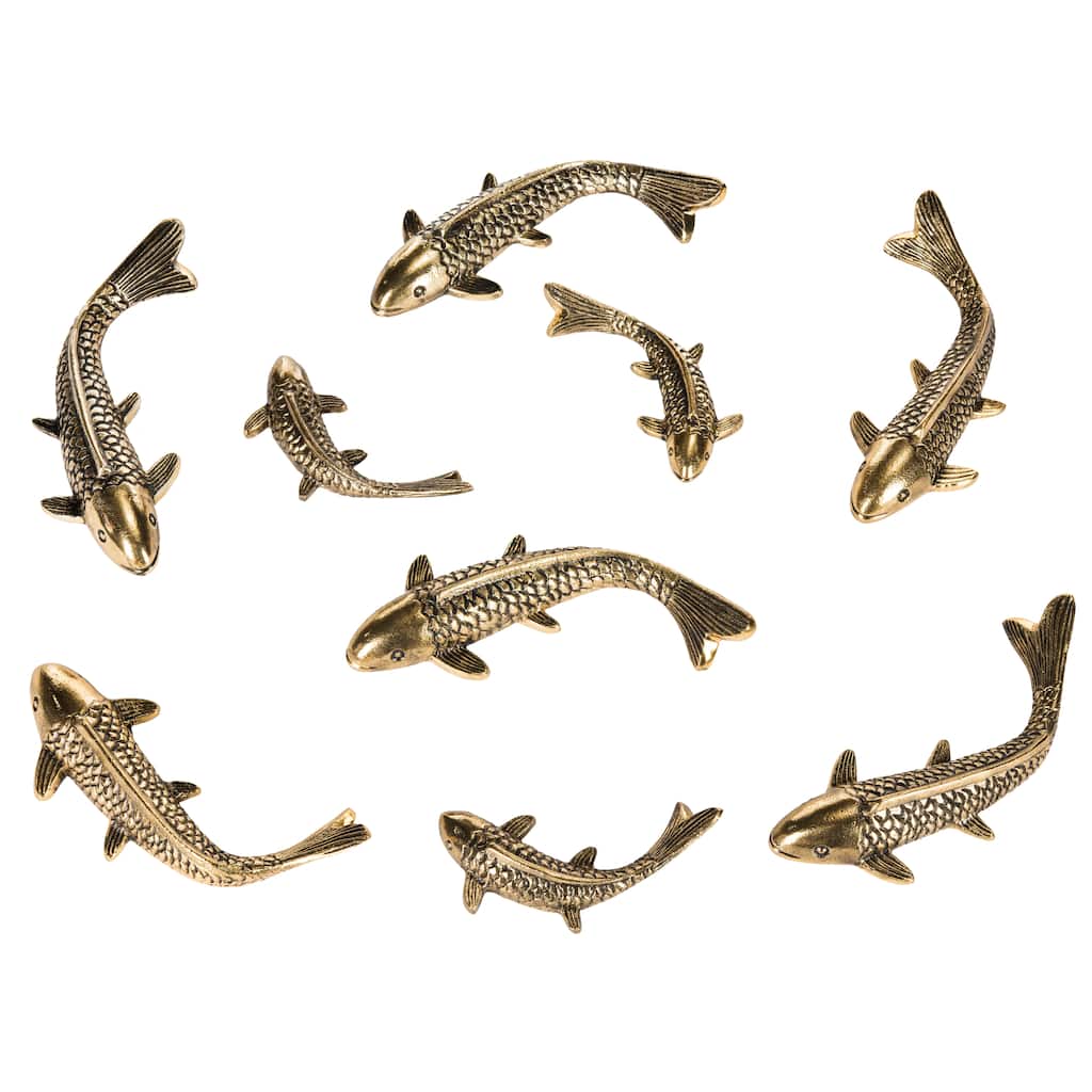 SAFAVIEH Laurane Koi Fish Wall Decor - Big: 11" x 1.75" x 4"; Small: 7.5" x 1" x 3" - 11Wx2Dx4H