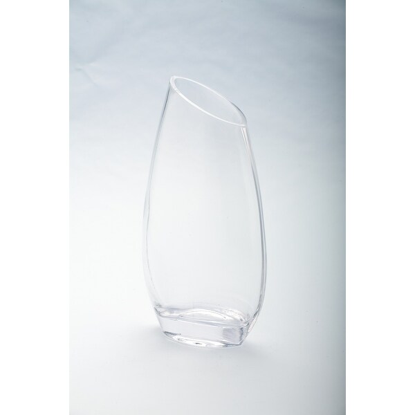 10" Clear Solid Angel Rim Handblown Vase - N/A