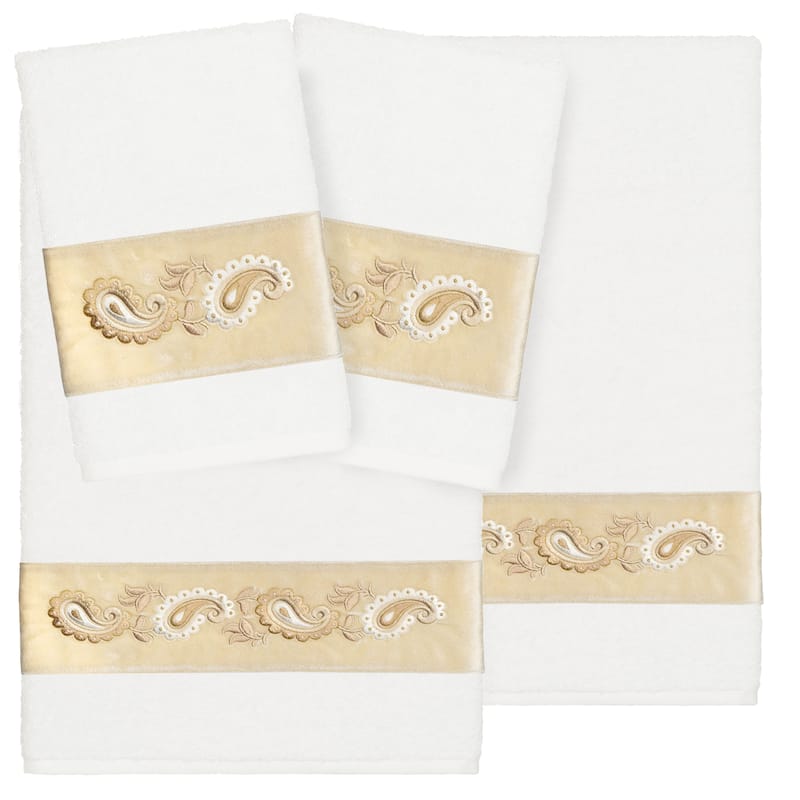 Authentic Hotel and Spa Turkish Cotton Mackenzie 4PC Towel Set - White