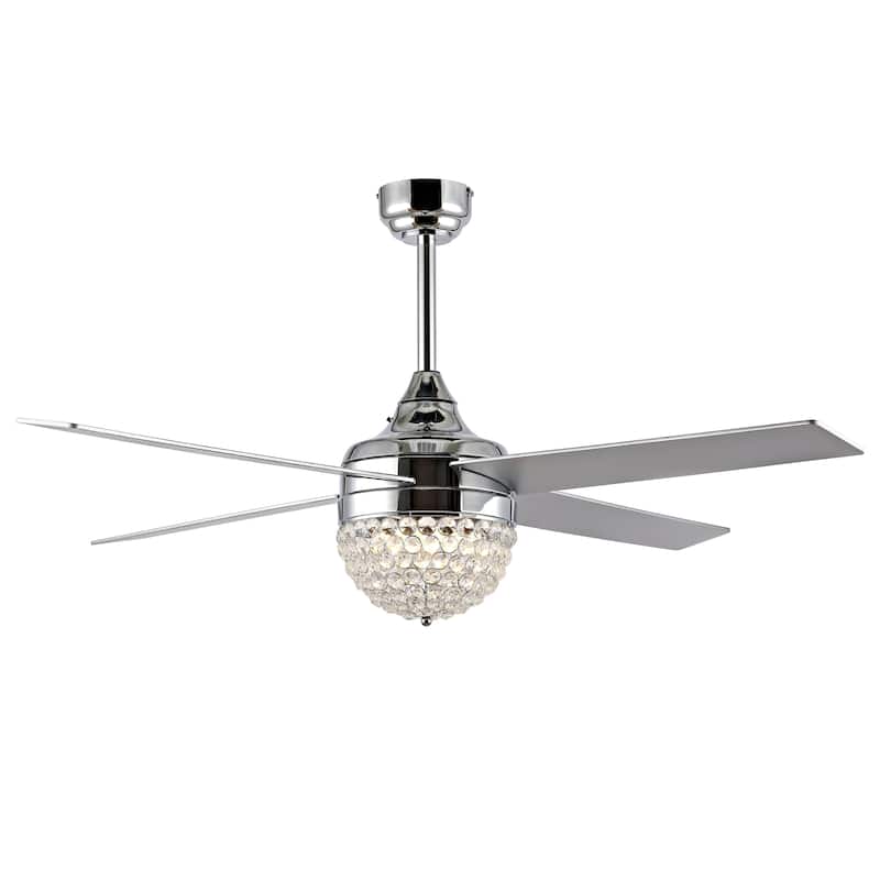 SAFAVIEH Lighting Buna 3 Light 48" Ceiling Fan - Silver/White Maple