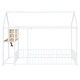 preview thumbnail 7 of 28, Twin Metal House Bed Frame with Desk, Shelves, USB & Power Outlets, White