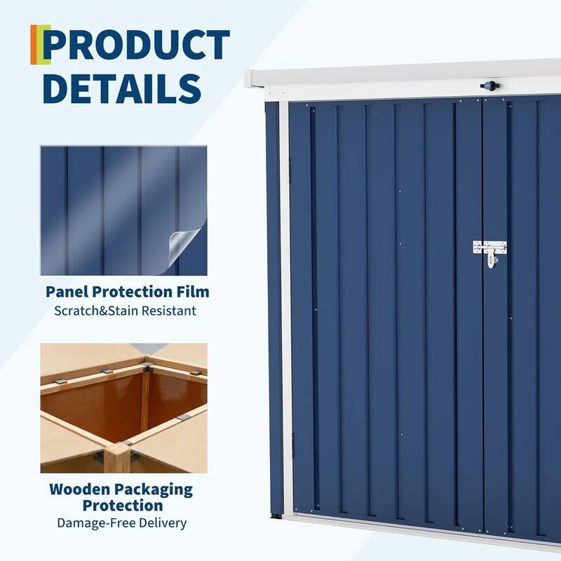 Outdoor Trash Can Storage Box with Lock Latch for Backyard, Patio & Garden Tool Organization