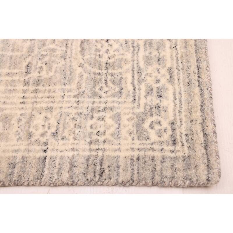 ECARPETGALLERY Hand Loomed Elysian Grey Wool Rug - 7'10 x 9'11