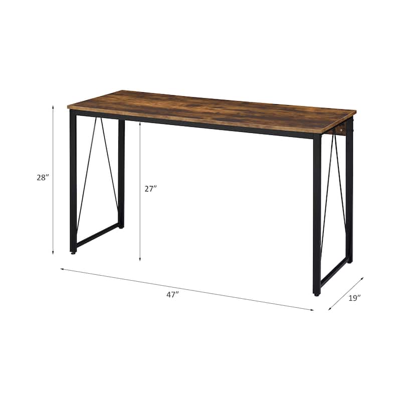 Zaidin Weathered Oak& Black Finish Writing Desk - Oak