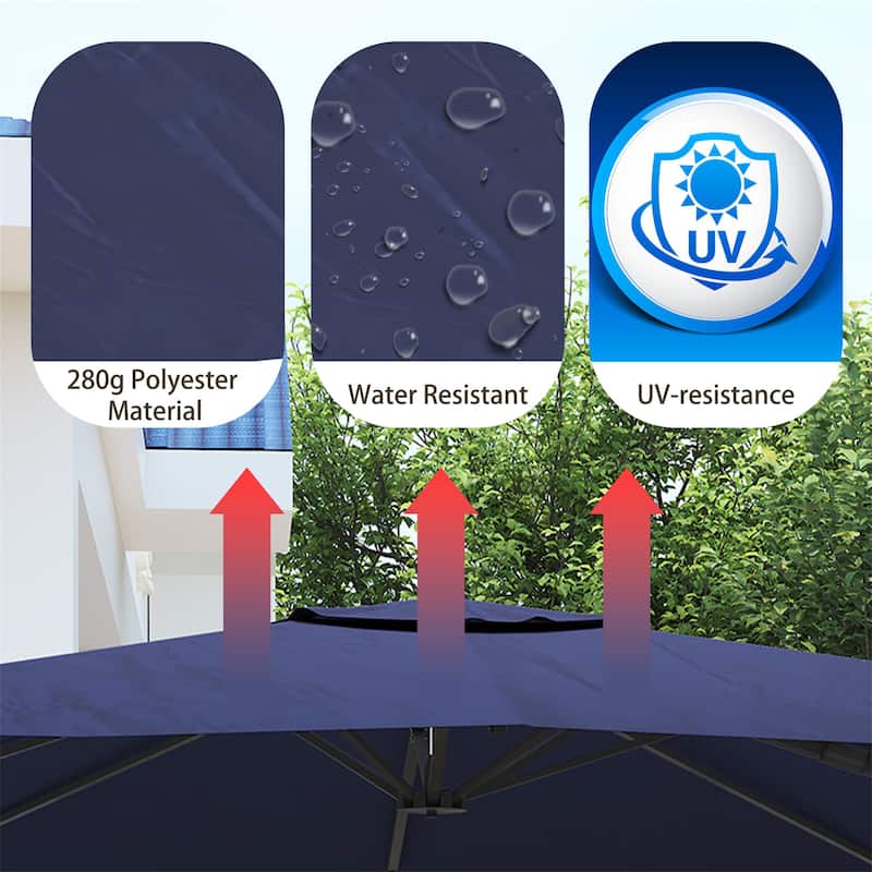 11FT Square Cantilever Aluminum Patio Umbrella, without Umbrella Base