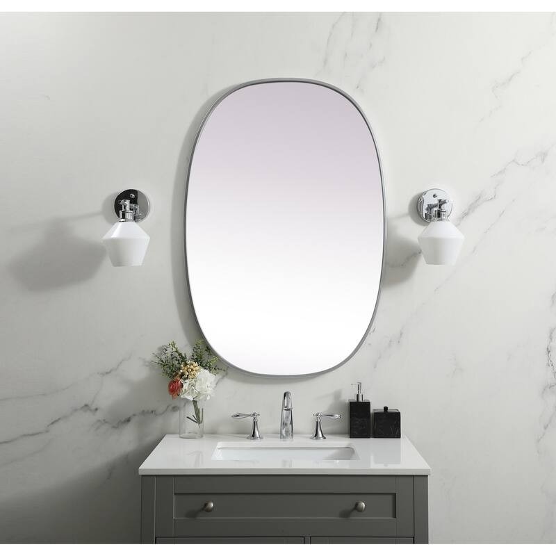 Elegant Lighting MR2B2740 Brynn 27" W x 40" H Modern Oval Bathroom