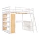 preview thumbnail 5 of 25, Multi-Functional Full Size Loft Bed with Ladder, Shelves and Desk, Space-saving, Health and Comfort, Sturdy Construction, White