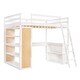 preview thumbnail 4 of 10, Multifunctional Design Loft Bed with Ladder, Bookshelves and Desk, Solid Construction, Full Size, White