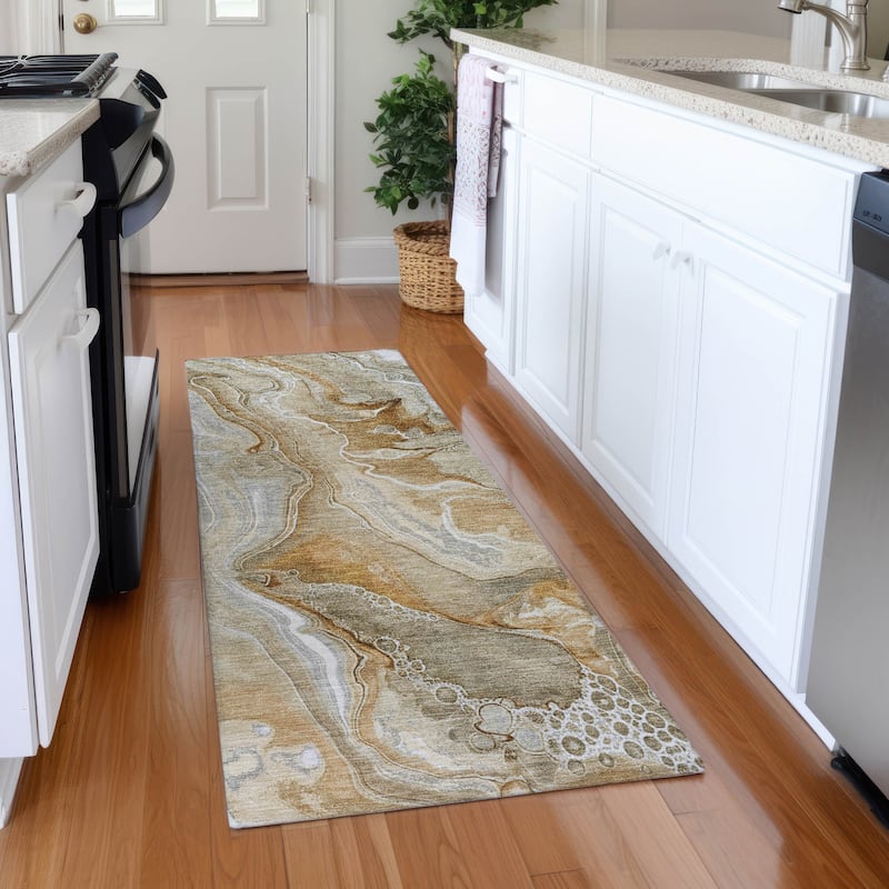 Premium Washable Super Soft Modern Glam Mayfield Rug - Pewter - 2'3" x 7'6"