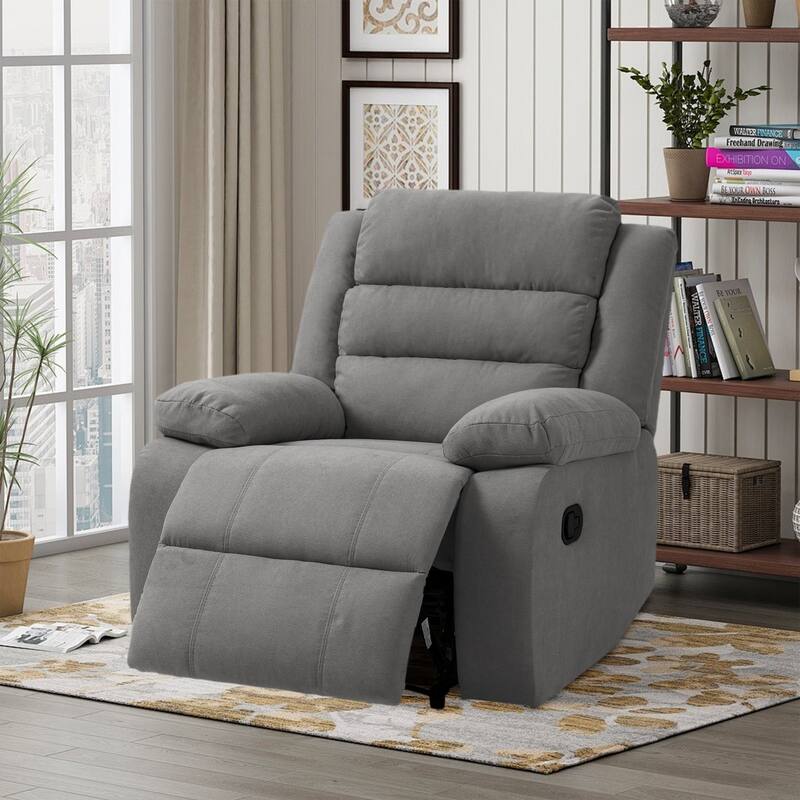 Modern Lounger Adjustable Manual Recliner Chair - Grey