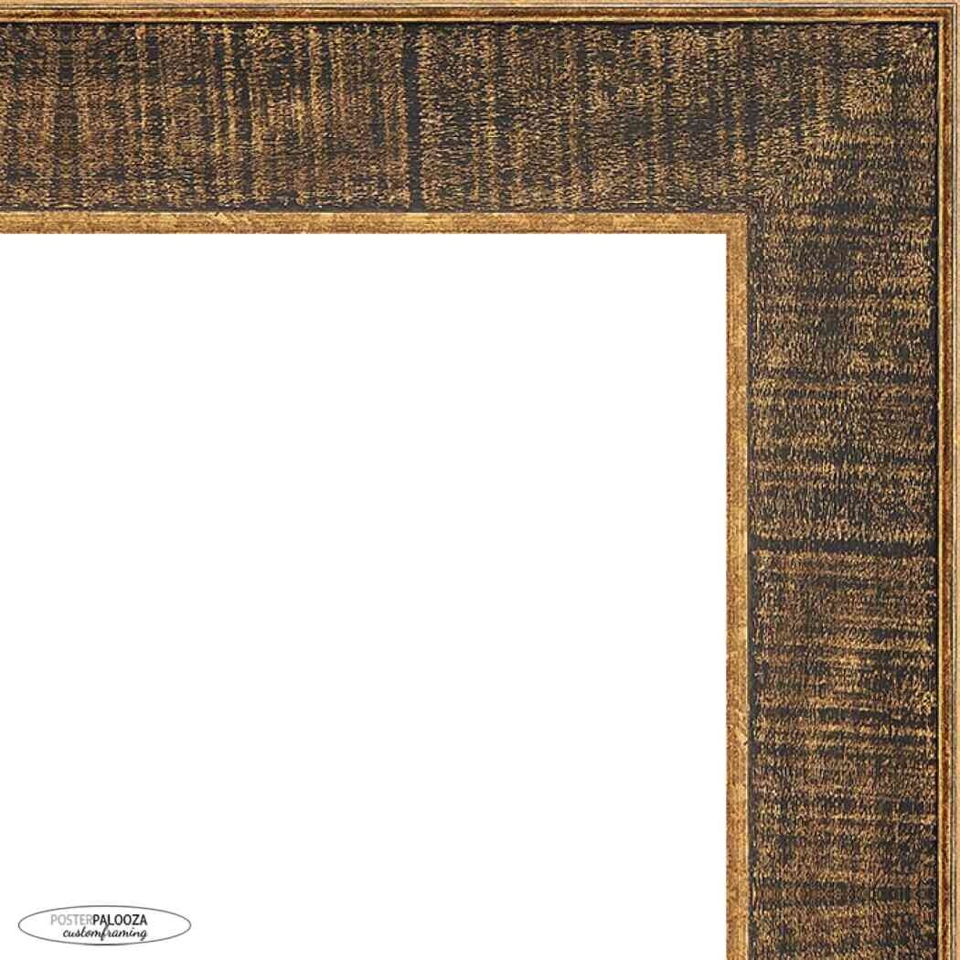 26x36 Distressed/Aged Complete Wood Picture Frame with UV Acrylic, Foam Board Backing, & Hardware - Brown